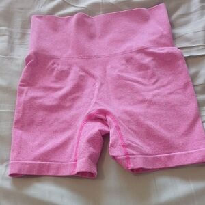 High-Waist Pink Seamless Bike Shorts Unbranded
